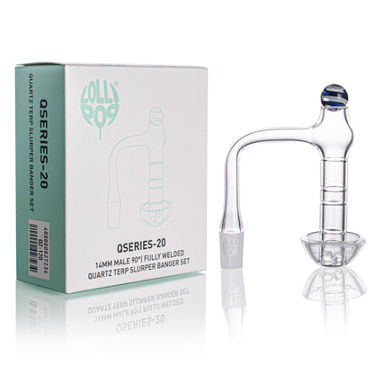 Lollipop QSeries-20 — 14mm Male 90° Fully Welded Quartz Terp Slurper Banger Set