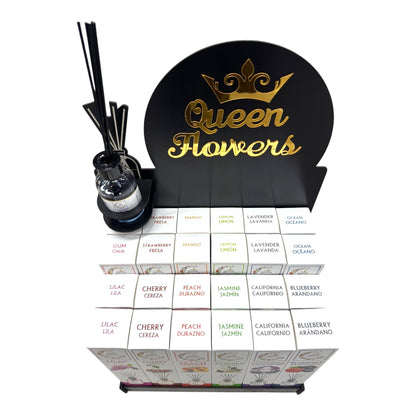 Queen Flowers Reed Diffusers 110ml 12 Scents (24 Box Display)
