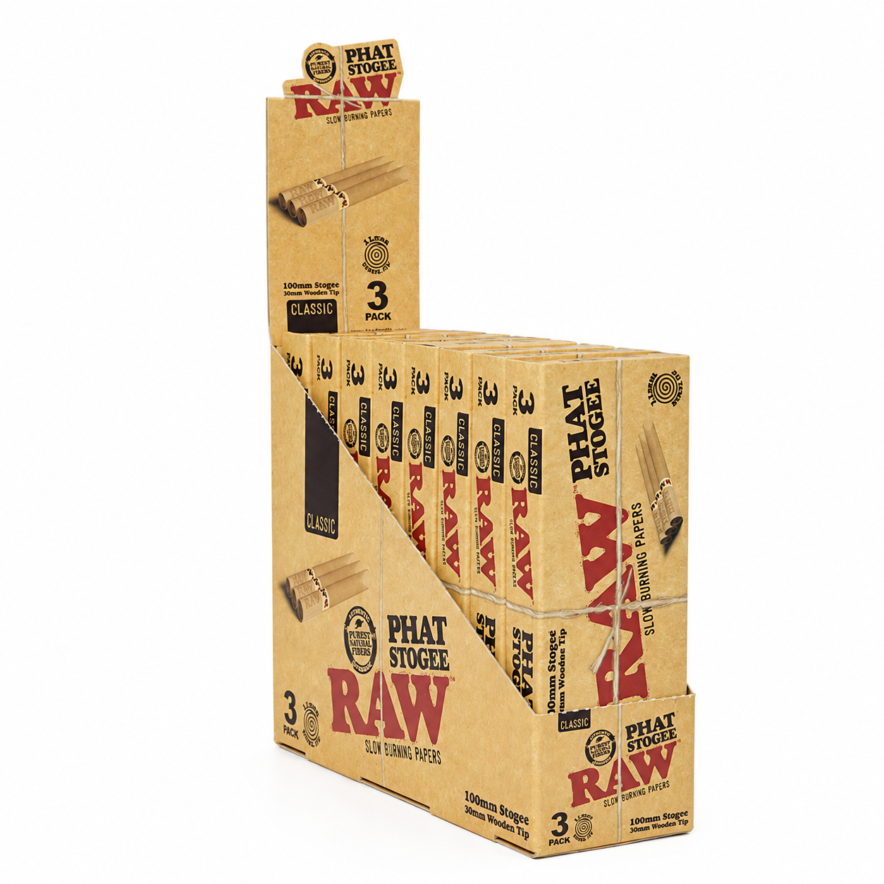 Raw Phat Stogee 100x11mm 3/Pk 8ct Display
