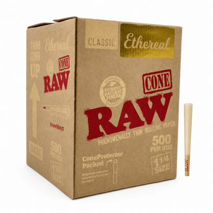 Raw Ethereal 1 1/4 Size Cones 500 per Box