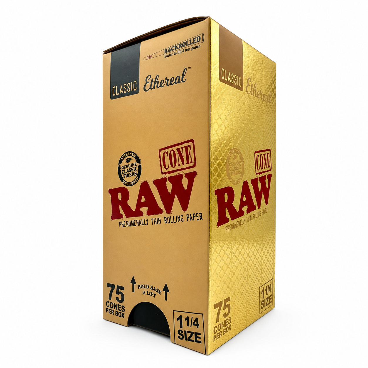 Raw Classic Ethereal 1 1/4 Size Cones 75 per Box