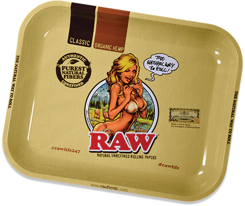 Raw Girl Metal Rolling Tray