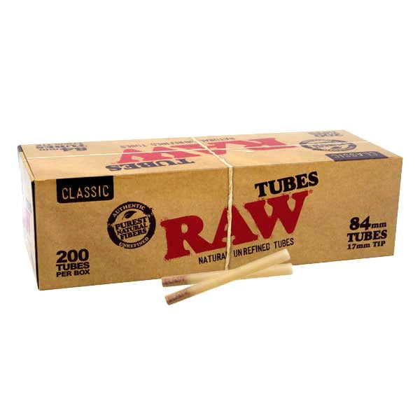 RAW Classic 84mm Tubes With 17mm Tips (200 per box)