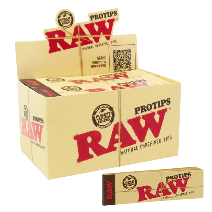 RAW ProTips Nautral Unrefined Rolling Tips - 21 Tips / 24 per Box