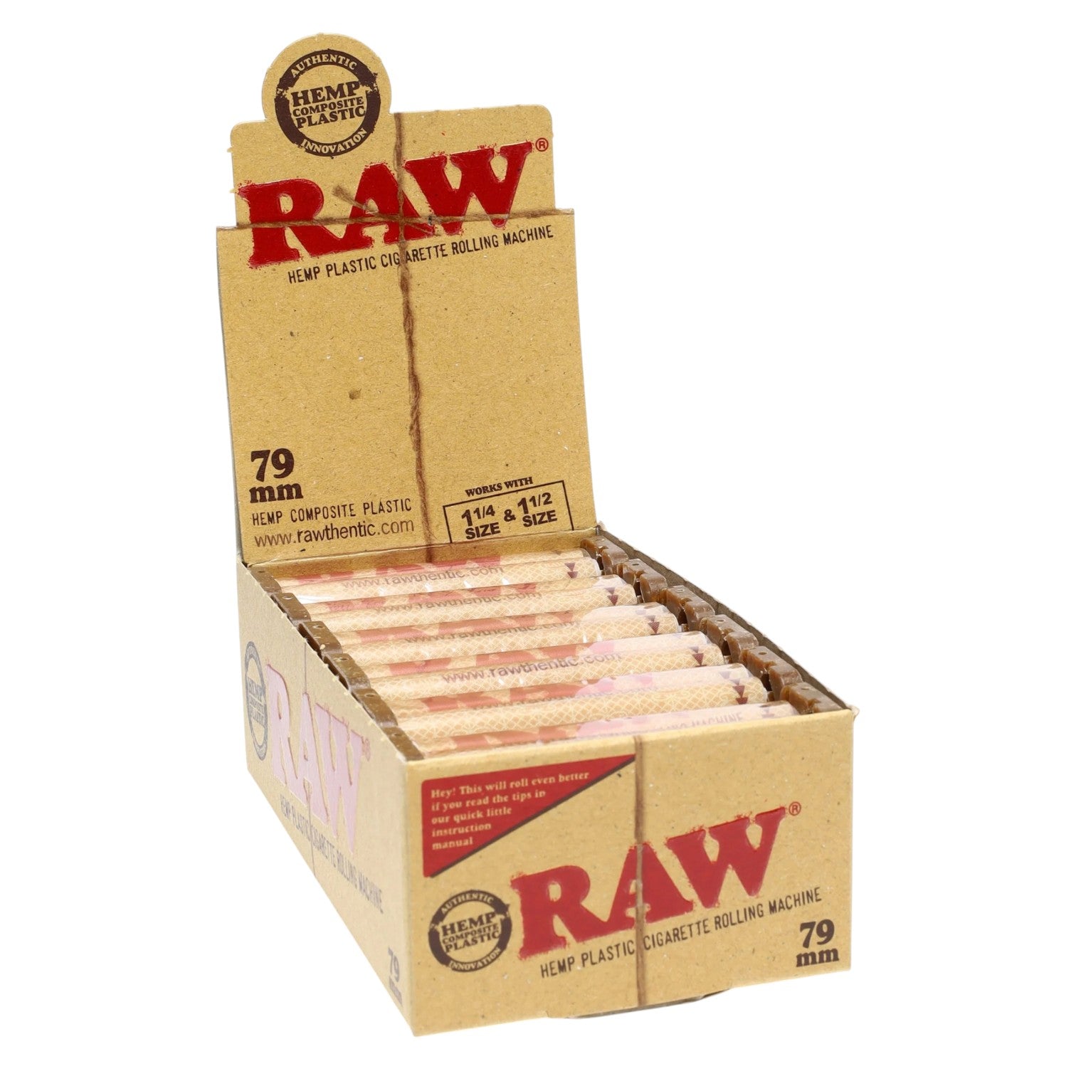 Raw 79mm Hemp Cigarette Roller (12 Rollers Per Box)