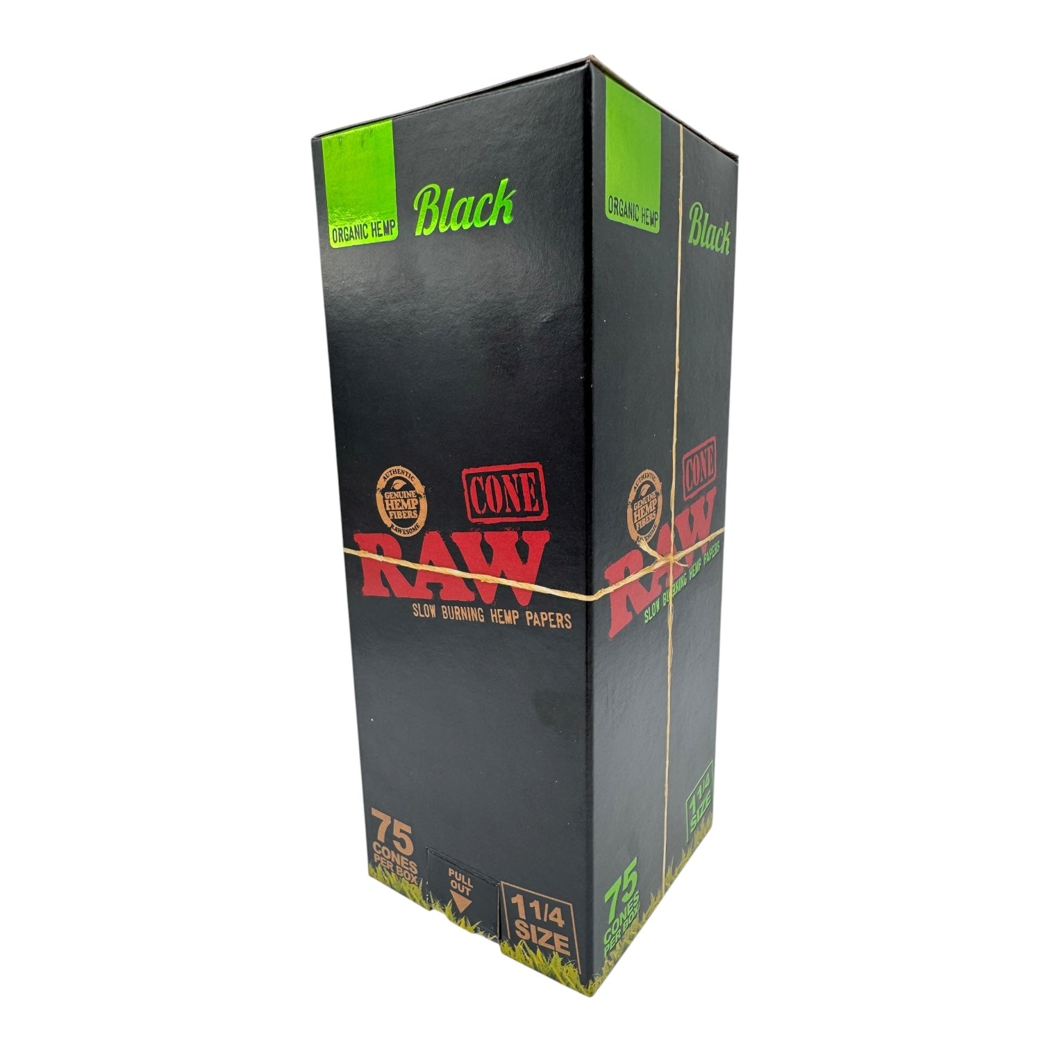 Raw Black Organic Hemp Cone 1 1/4 Size - 75ct./Display