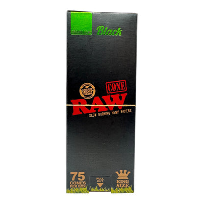 Raw Black Organic Hemp Cone King Size - 75ct./Display