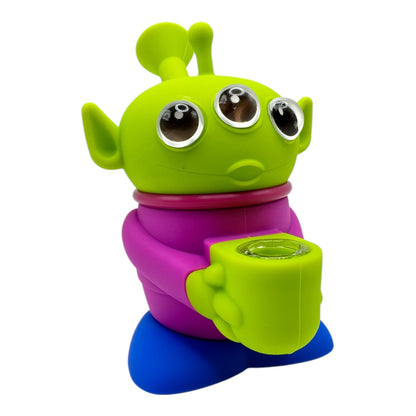 3 Eyes Green Alien Silicone Water Pipe "SWP-84"