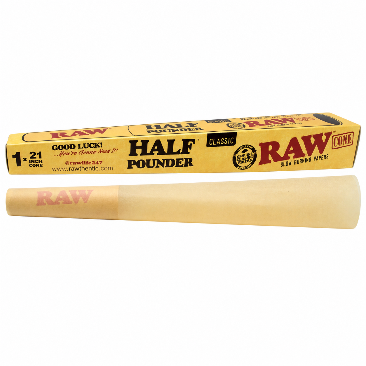 Raw Classic Half Pounder 21" Cone 1ct