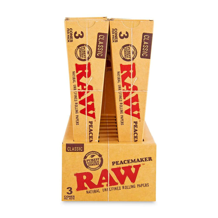Raw Classic Peacemaker Naturally Slow Burning (3 cones per pack / 16 packs per box)