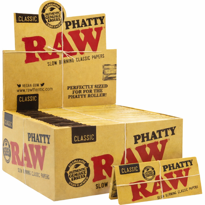 Raw Classic Phatty Paper 32 Leaves/ Pack | 24 Packs / Box