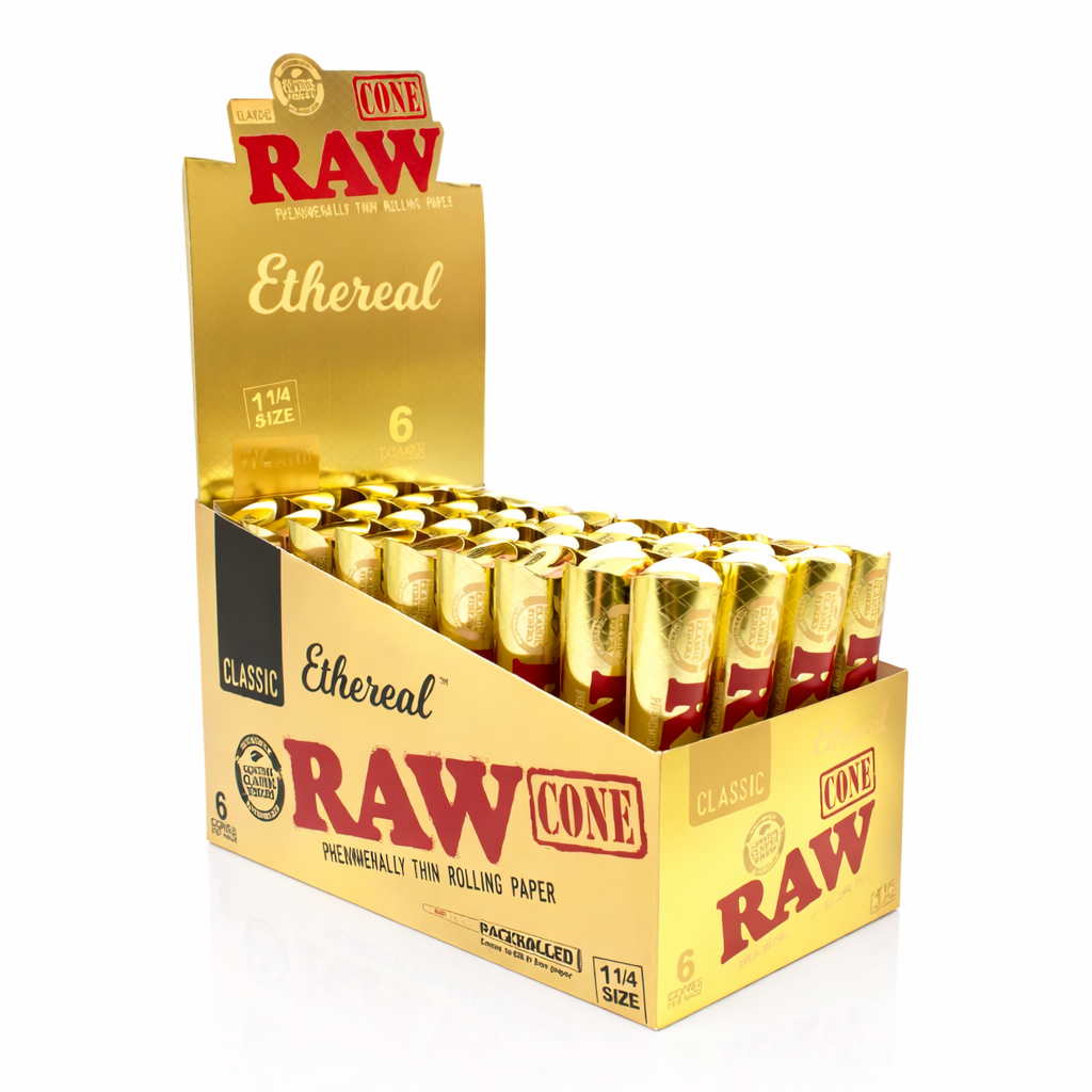 Raw Ethereal 1 1/4 Size 6 Cones / Pack - 32 pack Display