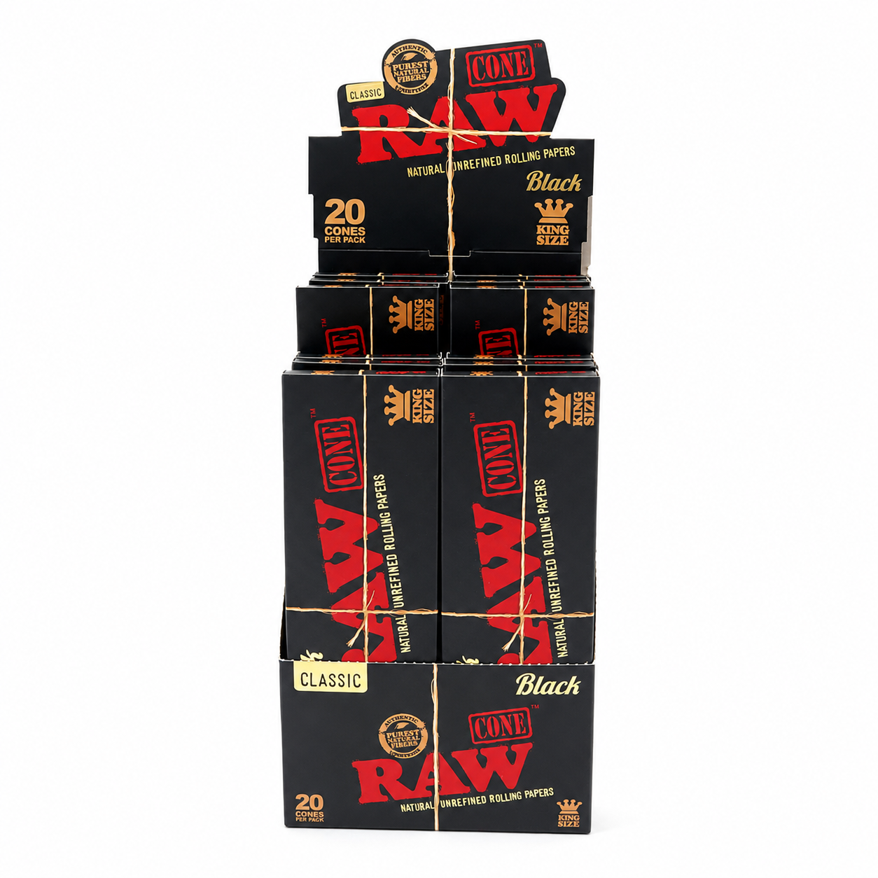 Raw King Size Black Cones (20 cones per pack / 12 Packs Per Display)
