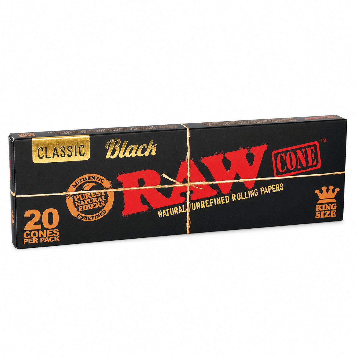 Raw King Size Black Cones (20 cones per pack / 12 Packs Per Display)