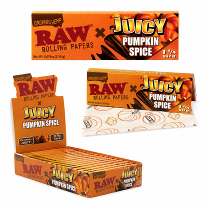 Raw Organic x Juicy Pumpkin Spice Paper 1 1/4 24ct