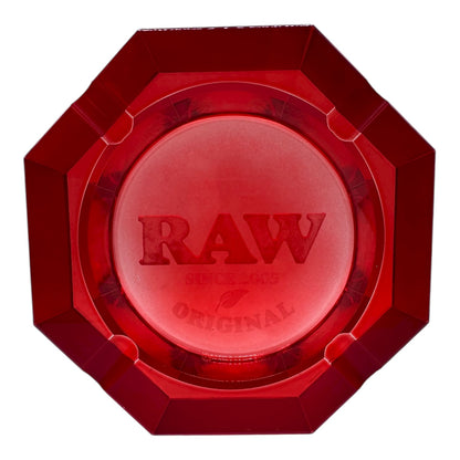 Raw Red Crystal Glass Ashtray