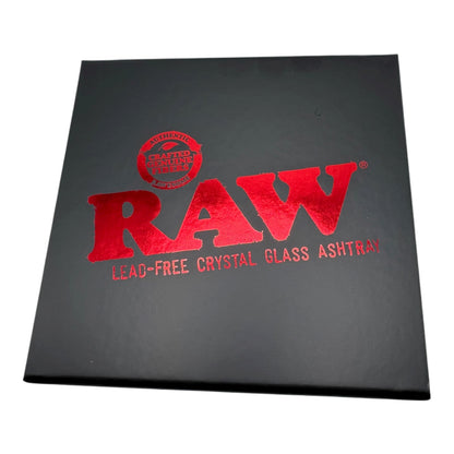 Raw Red Crystal Glass Ashtray