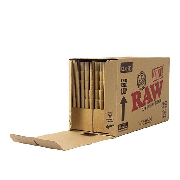 Raw Classic Bulk Backrolled 1 1/4 Cones 1000ct