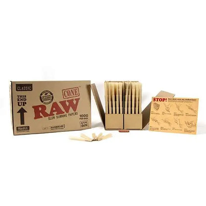 Raw Classic Bulk Backrolled 1 1/4 Cones 1000ct