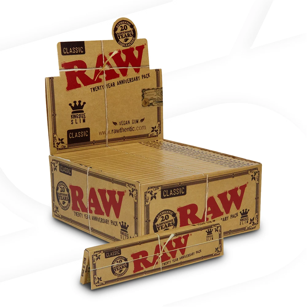 Raw Classic King Size Slim 20 Year Anniversary Pack 50ct