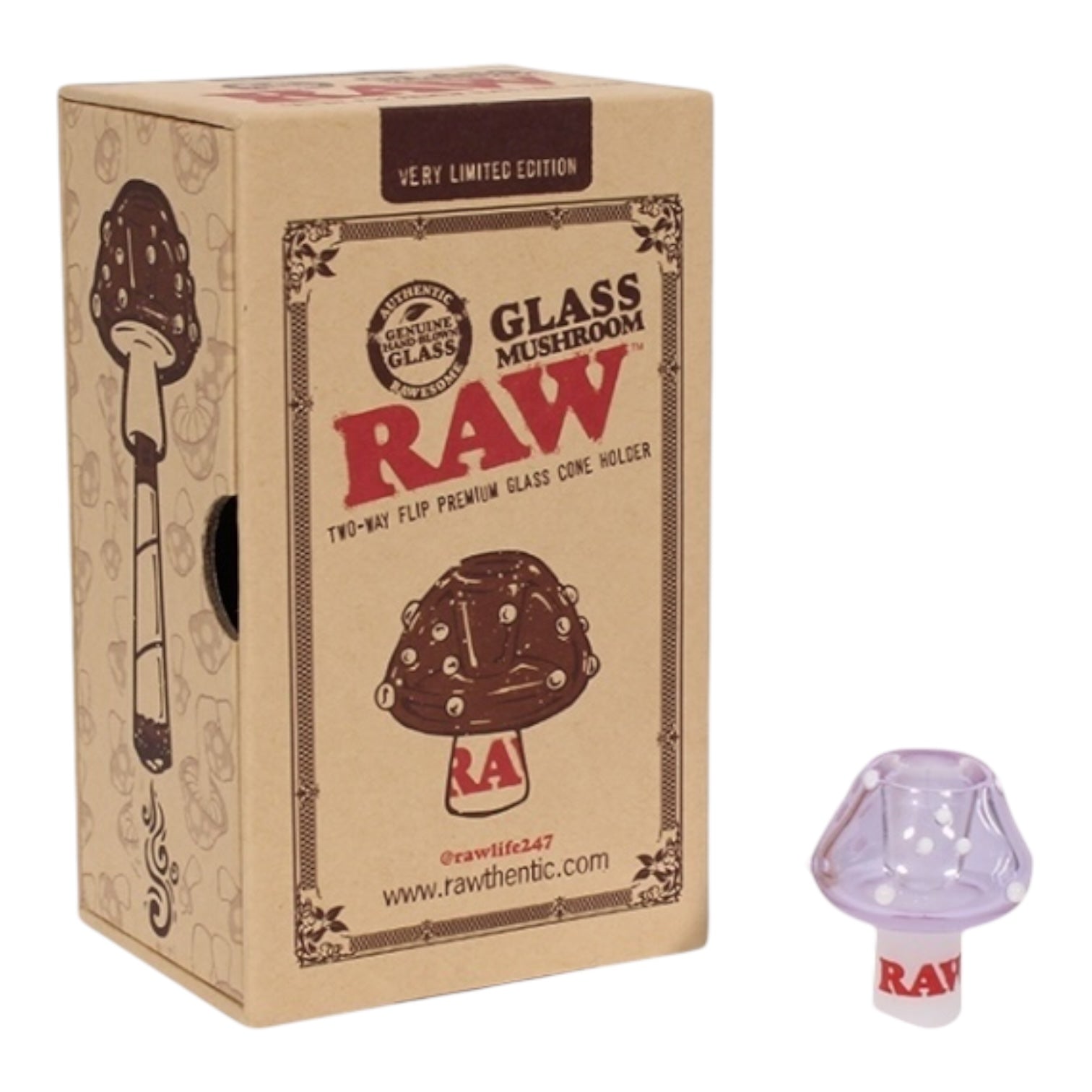 Raw Glass Mushroom Cone Holder
