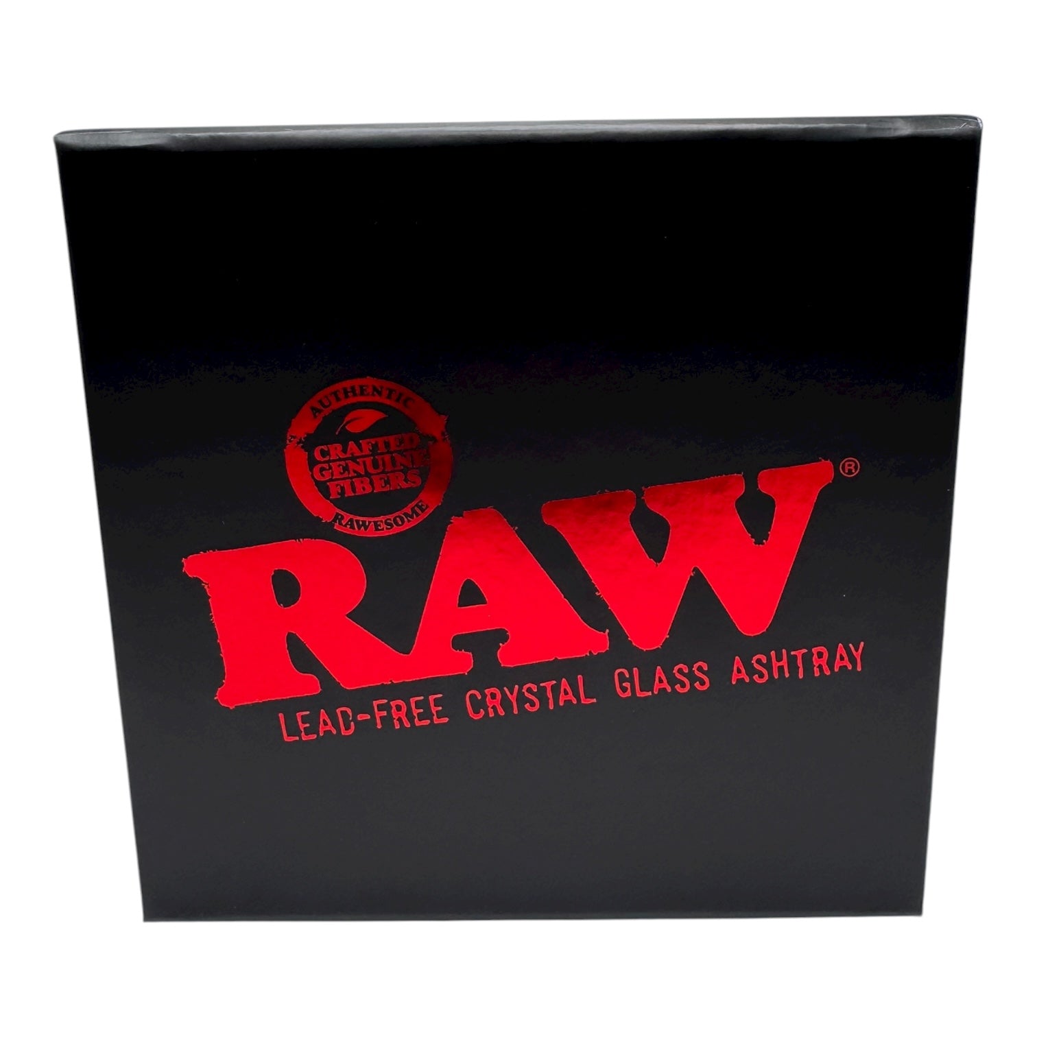 Raw Red Crystal Glass Ashtray