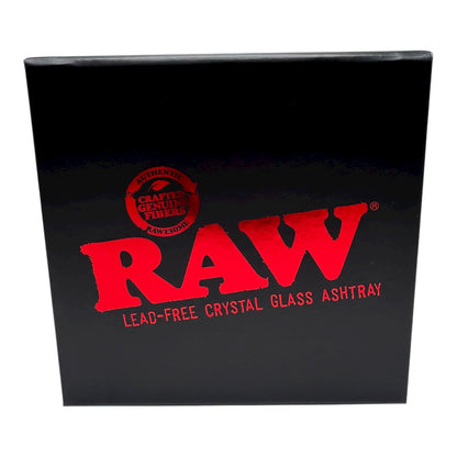 Raw Red Crystal Glass Ashtray