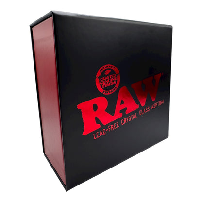 Raw Red Crystal Glass Ashtray