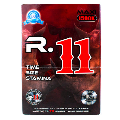 Rhino 11 - Maxi 1500k Male Sexual Enhancement Pill (24ct Display)
