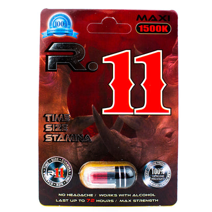 Rhino 11 - Maxi 1500k Male Sexual Enhancement Pill (24ct Display)