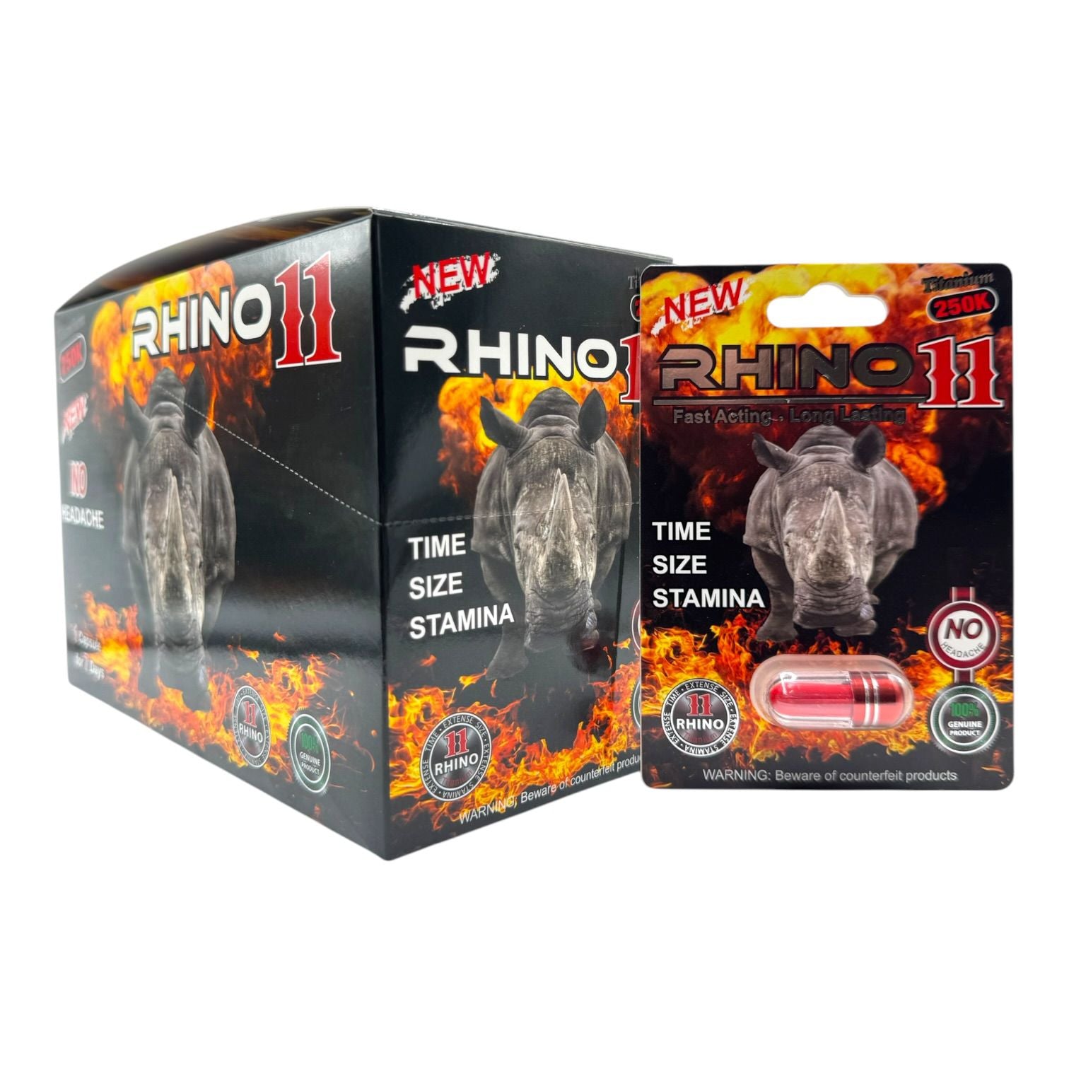 Rhino 11 Titanium 250K Single Ct I 24Pks/Dis I 36Dis/Cs