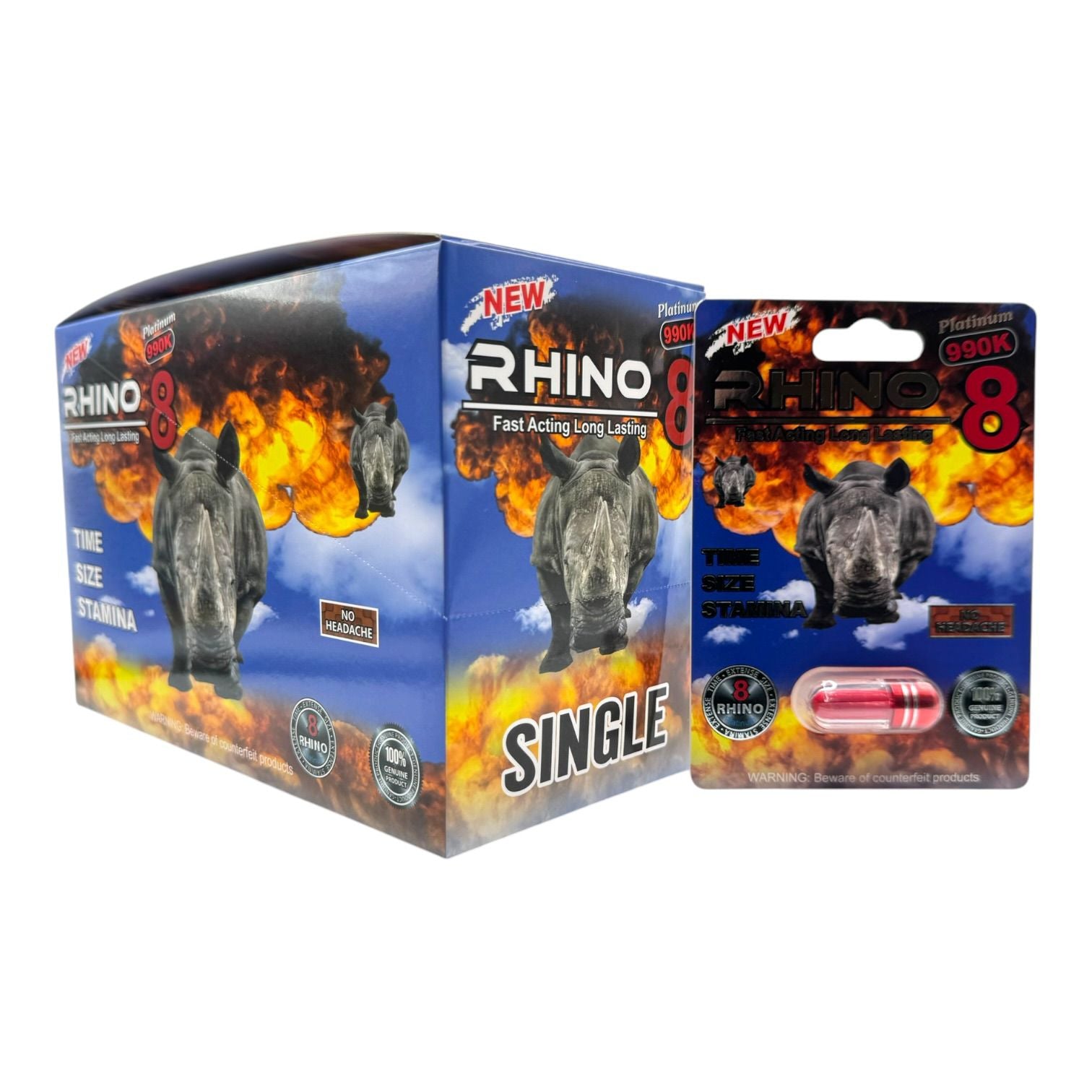 Rhino 8 Platnium 990K - Single Ct I 24Pks/Dis I 36Dis/Cs