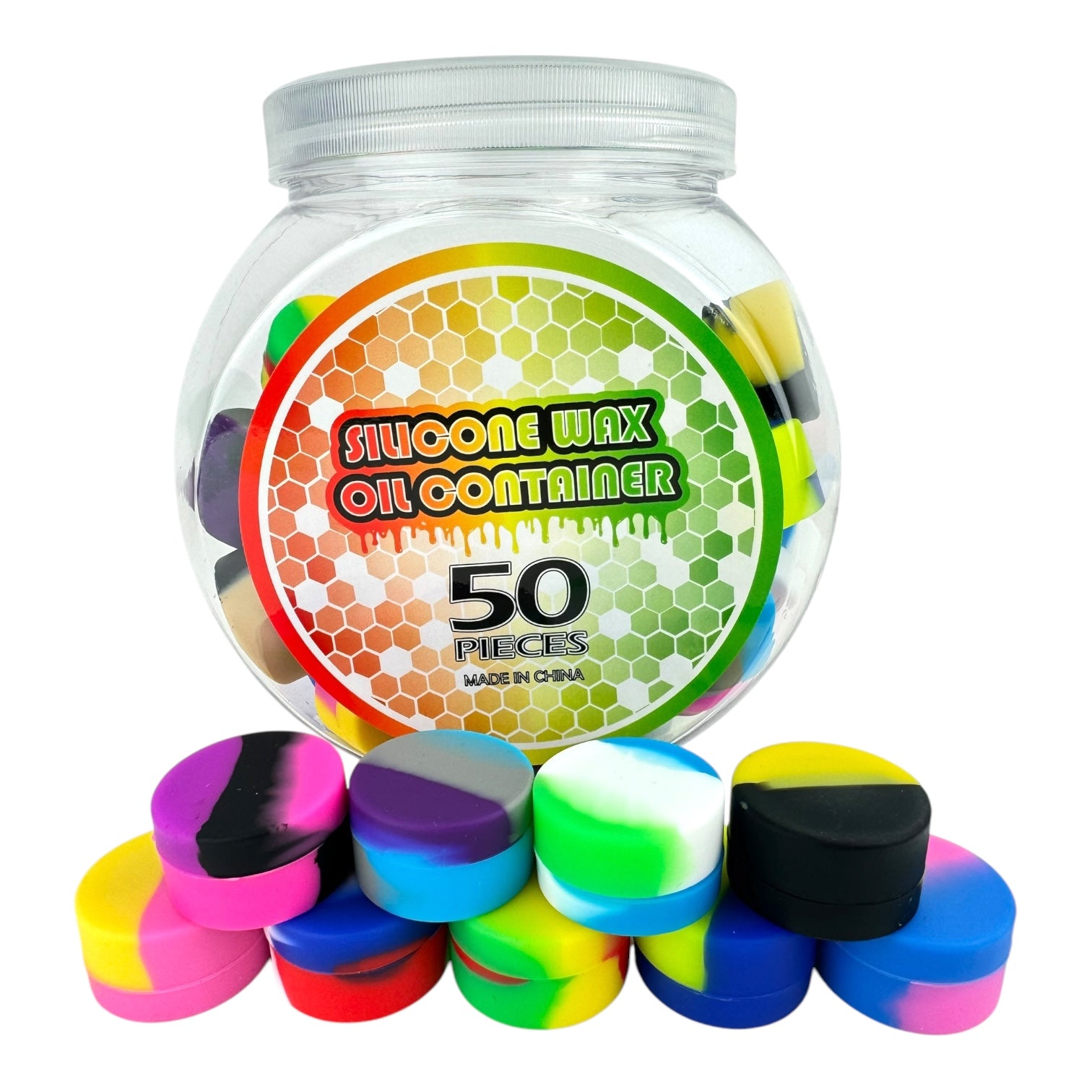 Round Silicone Wax Oil Container 50pc Jar