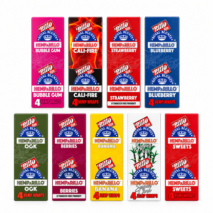 Royal Blunts HEMPARILLO Rillo Size 4 Wraps/Pouch | 15 Pouchs/Box | 30 Display/Case