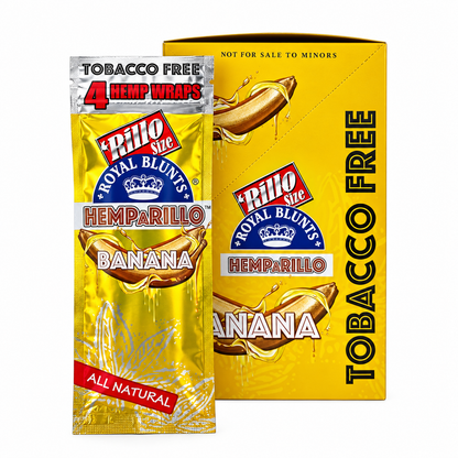 Royal Blunts HEMPARILLO Rillo Size 4 Wraps/Pouch | 15 Pouchs/Box | 30 Display/Case