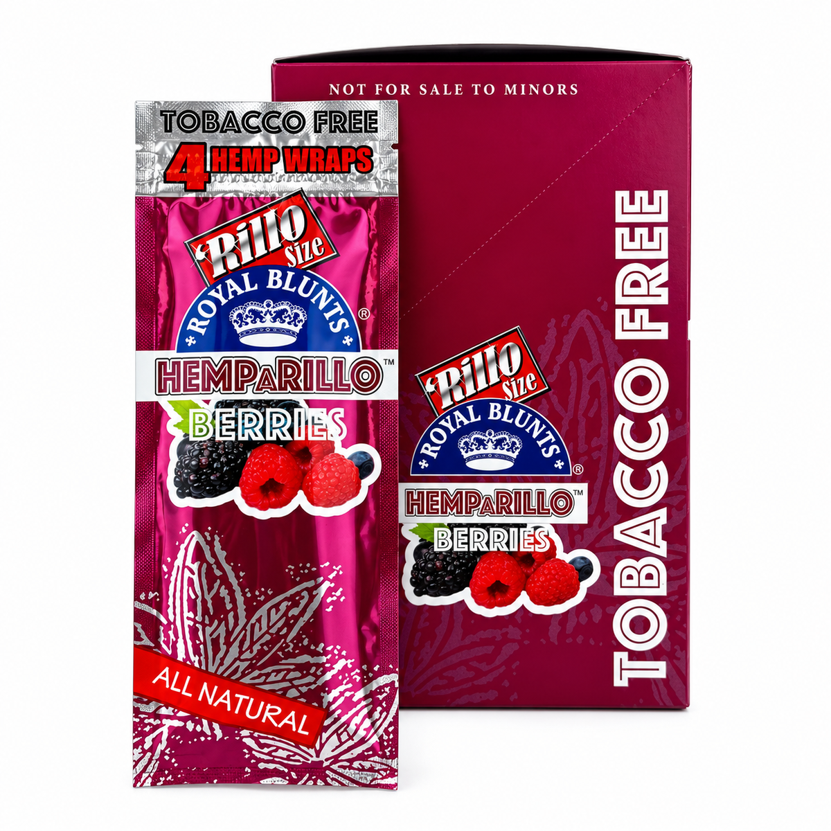 Royal Blunts HEMPARILLO Rillo Size 4 Wraps/Pouch | 15 Pouchs/Box | 30 Display/Case