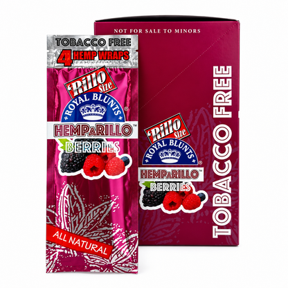 Royal Blunts HEMPARILLO Rillo Size 4 Wraps/Pouch | 15 Pouchs/Box | 30 Display/Case
