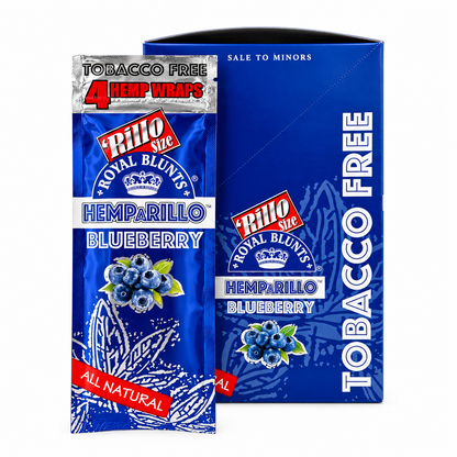 Royal Blunts HEMPARILLO Rillo Size 4 Wraps/Pouch | 15 Pouchs/Box | 30 Display/Case