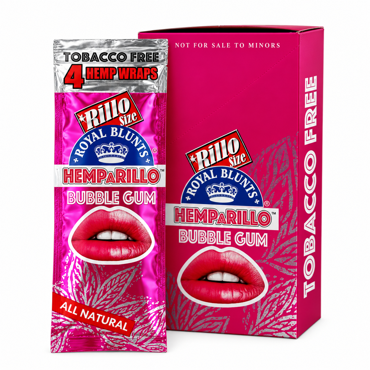Royal Blunts HEMPARILLO Rillo Size 4 Wraps/Pouch | 15 Pouchs/Box | 30 Display/Case