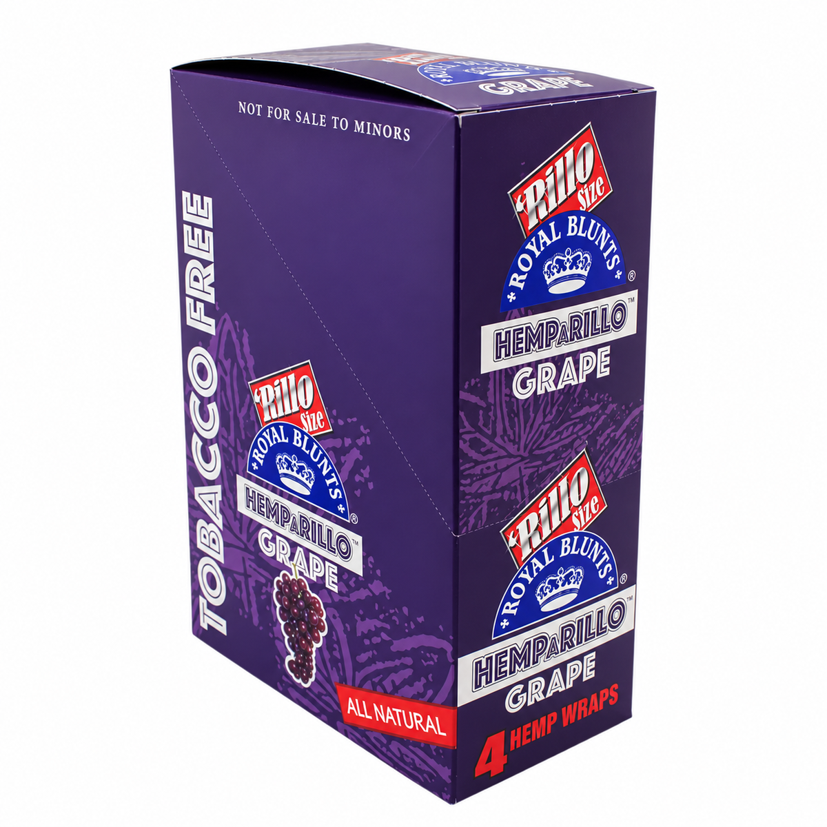 Royal Blunts HEMPARILLO Rillo Size 4 Wraps/Pouch | 15 Pouchs/Box | 30 Display/Case