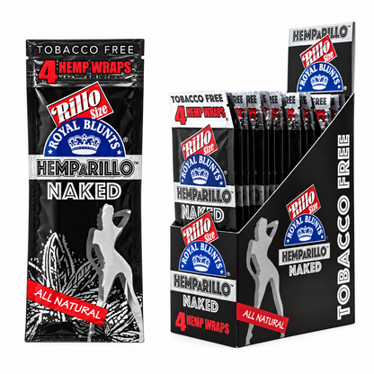 Royal Blunts HEMPARILLO Rillo Size 4 Wraps/Pouch | 15 Pouchs/Box | 30 Display/Case