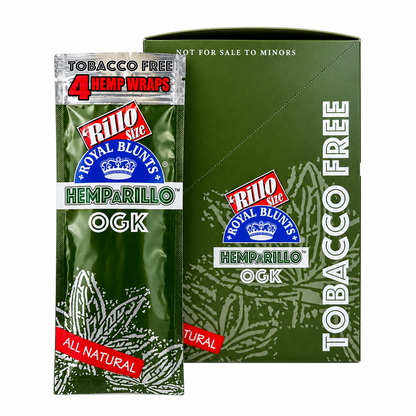 Royal Blunts HEMPARILLO Rillo Size 4 Wraps/Pouch | 15 Pouchs/Box | 30 Display/Case