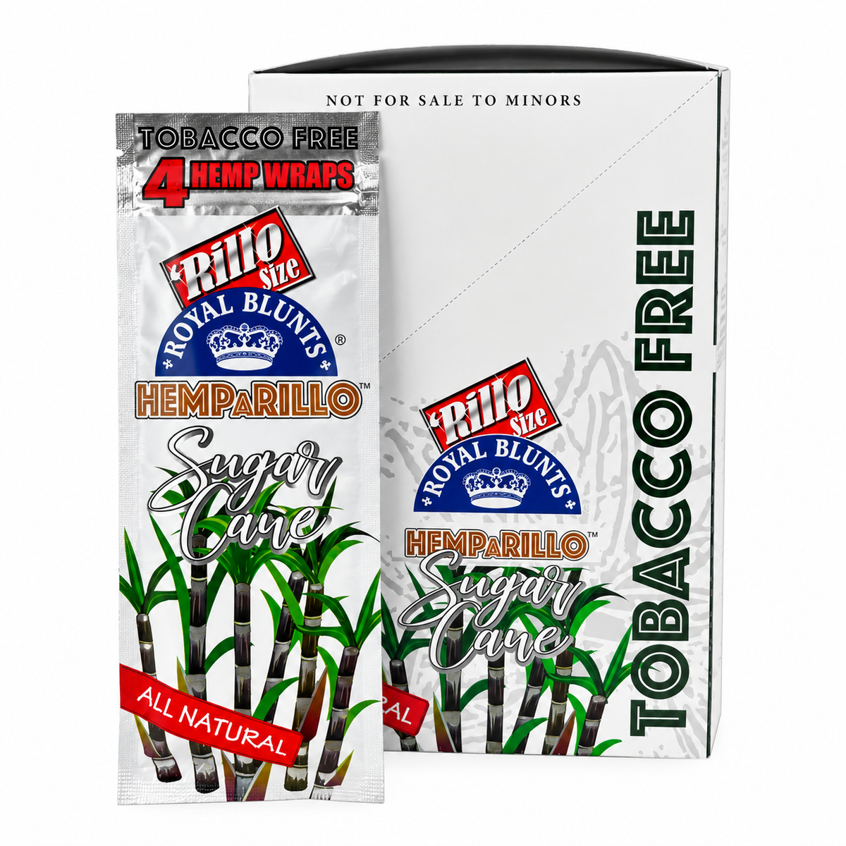 Royal Blunts HEMPARILLO Rillo Size 4 Wraps/Pouch | 15 Pouchs/Box | 30 Display/Case