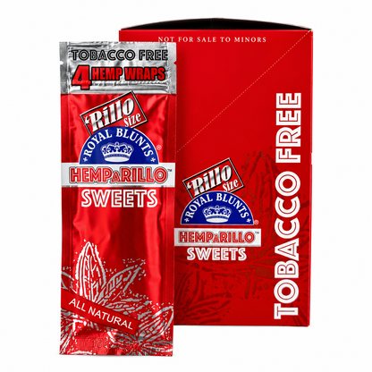 Royal Blunts HEMPARILLO Rillo Size 4 Wraps/Pouch | 15 Pouchs/Box | 30 Display/Case