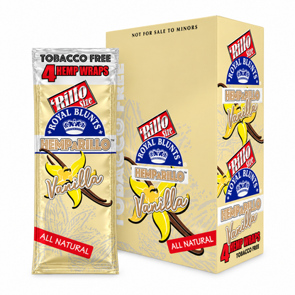 Royal Blunts HEMPARILLO Rillo Size 4 Wraps/Pouch | 15 Pouchs/Box | 30 Display/Case