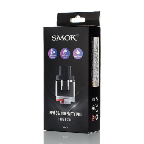SMOK RPM 85/100 Empty Replacement Pods RPM 2 coil (Pack Of 3)