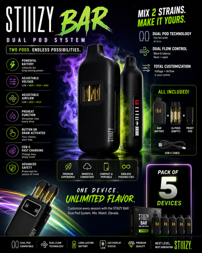 STIIIZY Bar Dual Pod System - Pack of 5