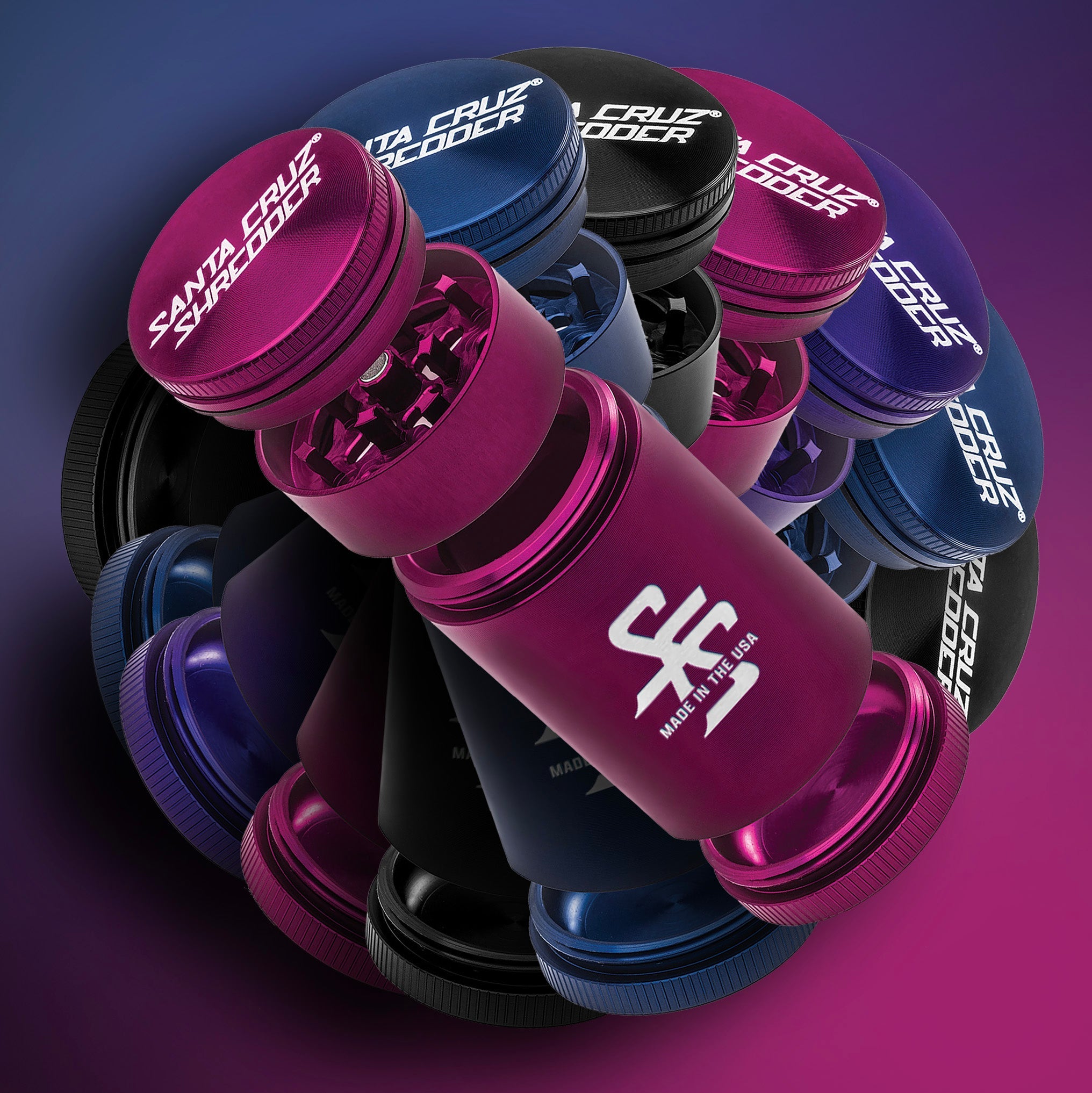 Santa Cruz Shredder Aluminum 4 Piece Small 1 5/8" Herb Grinder (TRAVELER)