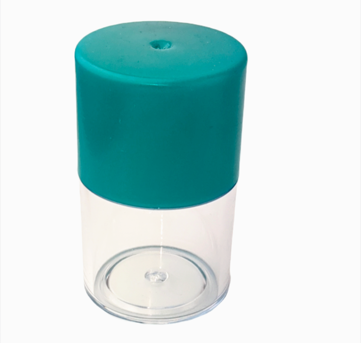 Acrylic Air Tight Mini Jar 60mL 2oz. - Colored Lid Clear Bottom