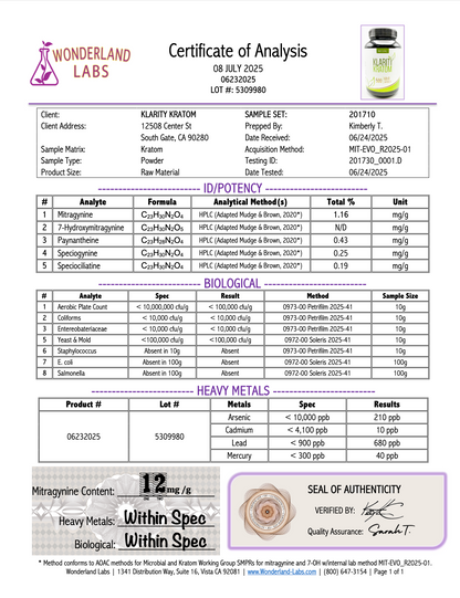 Klarity Kratom (Capsules) 75ct